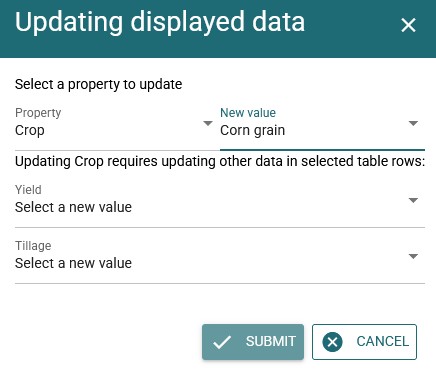 More filled in values in popup window