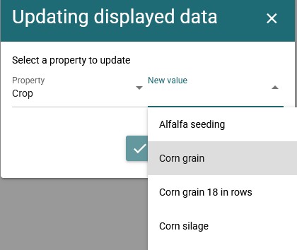 Same popup window with value filled in