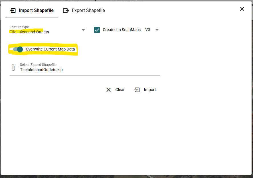 Open shapefile import/export